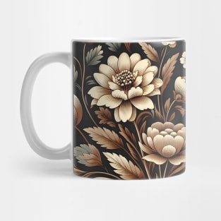 Beige Floral Illustration Mug